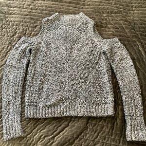 Knit open shoulder knitted sweater